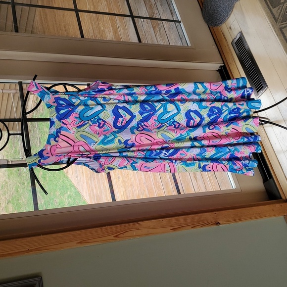 Lulu-B Colorful Heart Print Sleeveless Sz. L Dress - Picture 4 of 10